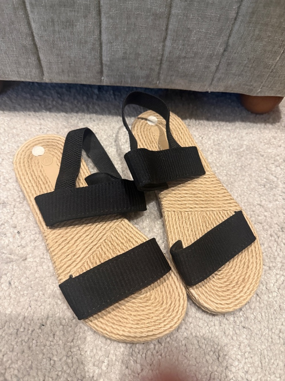 SHEIN Black Strappy Rope-Style Flat Sandals